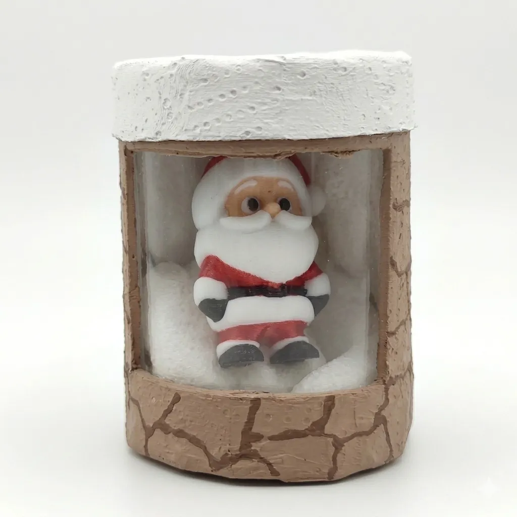 Mini Santa Multicolor (Con Casa) - 1 Pieza | 6 cm | Con caja