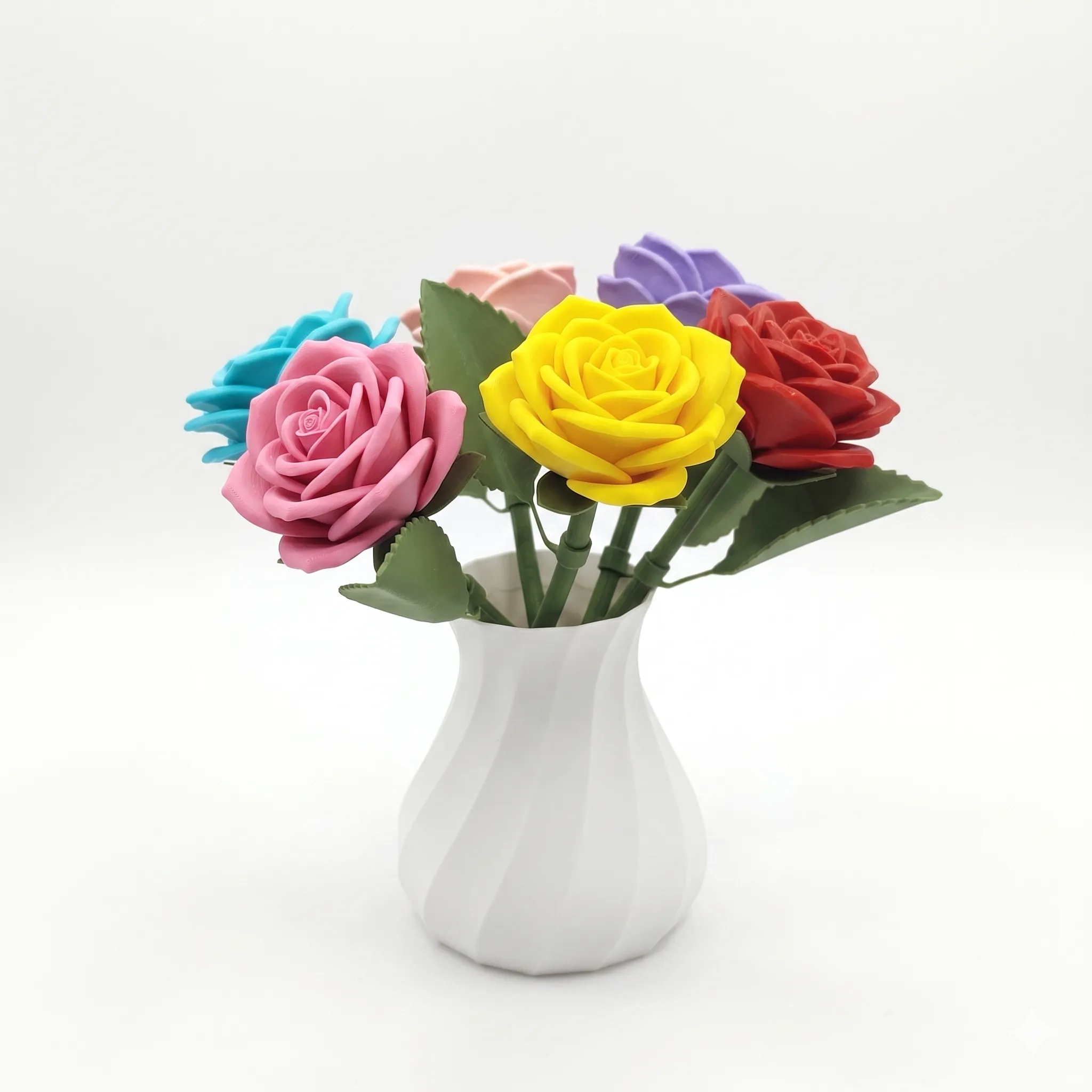 Rosa Terciopelo - Florero + 4 Flores
