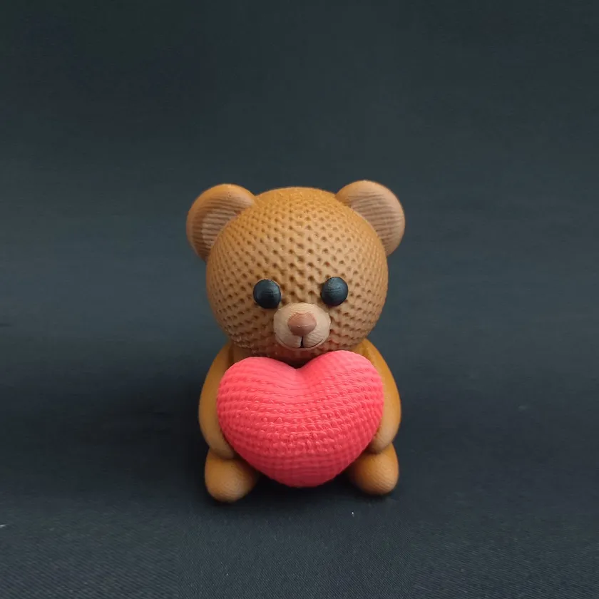 Oso con corazon tejido (6 cm) - 6 cm
