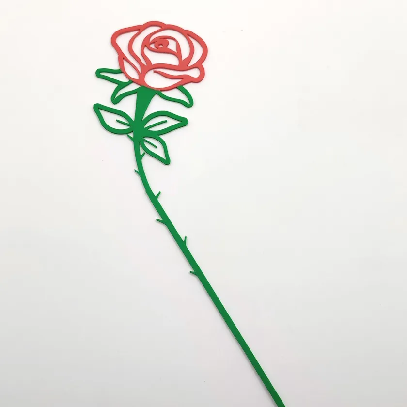 Florero plano con rosas (Solo Flores) - 30 cm