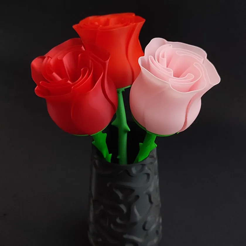 Flor Rosa y tallo partido - 25 cm