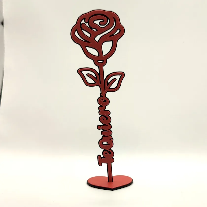 Rosa con Mensaje (Te Quiero) - 20 cm